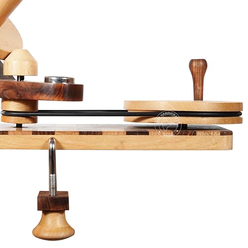 Image of Hind Handicrafts Wooden Yarn Ball Winder for Knitting Crocheting - Handcrafted - Natural Hand Operated - Knitter's Gifts Center Pull Ball Winder (Check 3)