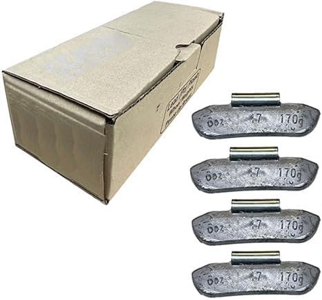 I7-Style Uncoated Lead Clip-On Wheel Weights for Medium and Heavy Duty Trucks with Steel Rims (6 oz -10 Pack)