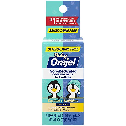 Orajel Baby Daytime and Nighttime Non-Medicated Cooling Gels for Teething, 2 tubes, 0.18 oz each