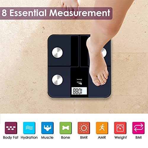 Himaly Körperfettwaage Digital Personenwaagen mit App Smart Fitness Waage, 6-Farbiges LCD-Display, 18 Köperdaten, USB-Schnellladung, Max 180kg 3