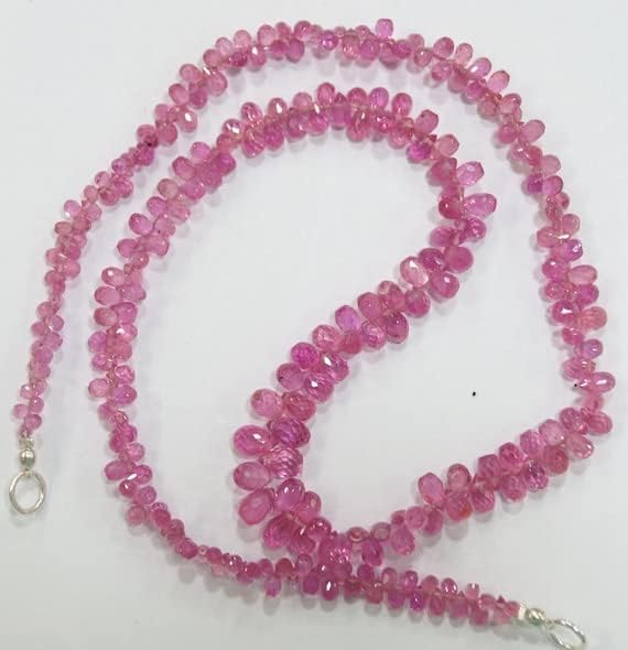 Perles en saphir rose naturel de taille dégressive pour fabriquer des boucles d'oreilles