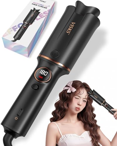 VISKS Automatic Hair Curler 1.5 Inch, Professional Anti-Tangle Curling Iron