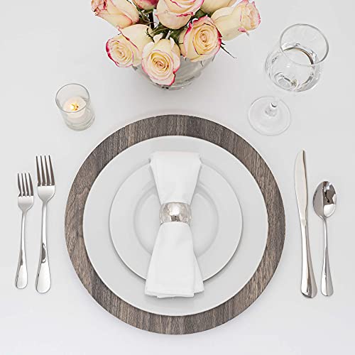 Platos de plástico con acabado madera faux, set x12, 13 pulgadas miniatura 4