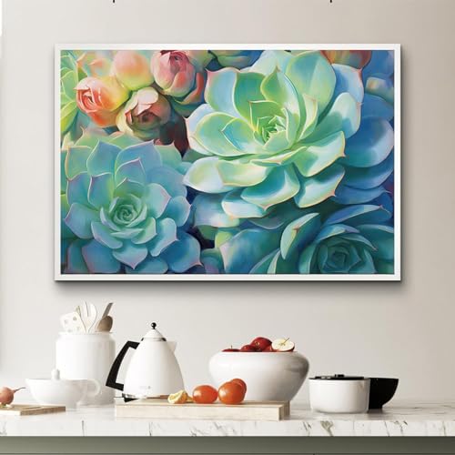 Fleurs botaniques et succulentes sur toile pour rafraîchir la décoration murale du salon