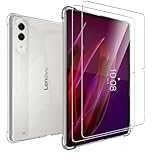 MEMELOKA Hülle für Lenovo Yoga Tab Tablet 11.1 Zoll mit 2 Stück Schutzfolie, Weiche Stoßfeste Anti-Gelbfärbung Silikon Schutzhülle mit Verstärkten Airbags - (Transparent)