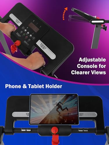 Image of Merax Treadmills for Home 3.0HP Quiet Foldable Treadmill with 15% Incline, Portable Walking Pad with Handle Bar, Walking Pad Treadmill with 300 LBS Capacity, Bluetooth and Heart Rate Sensors