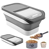 Dog Food Storage Container, 13 LB Collapsible Pet Food Container Airtight Food Storage Bin with Lids