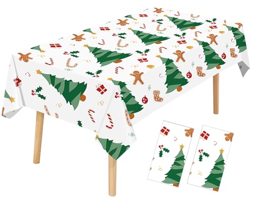 Siencooray Nappe Noël plastique 2 pack, 54" x 108", décoration fête