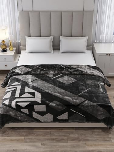 Image of Monte Carlo Double Bed Heavy Winter Blanket Moon Valley 2 Ply Box Pack 870 GSM | 4.5 KG, (240x220 CM), Dark Grey