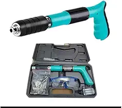 Kit Pistola de Fixação Finca Pino Ação Direta com 10 Pinos Óculos Proteção Maleta