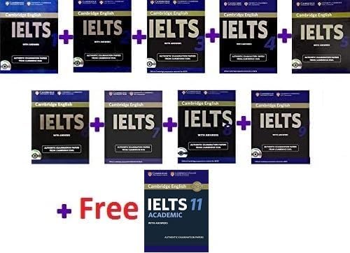 Combo of IELTS(IELTS 1, IELTS 2,IELTS 3,IELTS 4, IELTS 5, IELTS 6, IELTS 7, IELTS 8, IELTS 9) + Free Cambridge English: IELTS 11 General Training With Answers