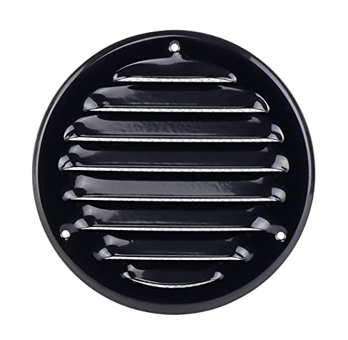 100mm - Grille de Ventilation - Noire En Acier Grille D'aération avec Moustiquaire Cover
