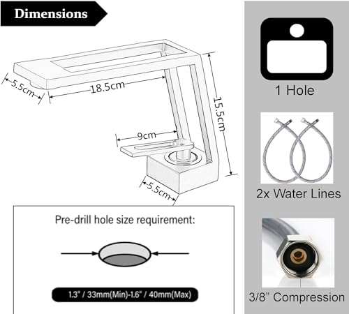 Black Bathroom Tap, Creative Design Single Lever Bathroom Mixer Taps Single Hole Lavatory Basin Mixer Tap, Solid Brass SHUNLI - Image 4