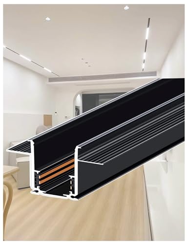 Sistema de iluminación LED magnético empotrado, riel de techo empotrado para el hogar moderno, cocina, baño y espacios minoristas