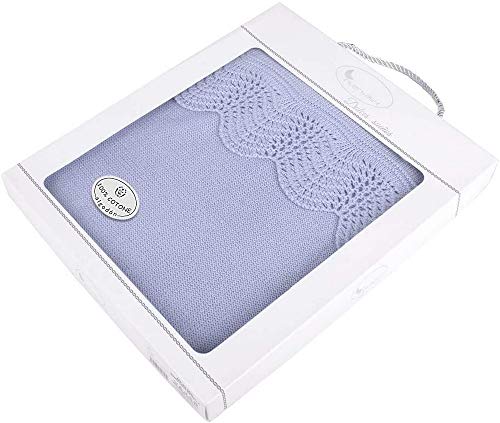 INTERBABY- Toquilla Calado Azul Algodón