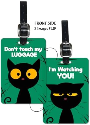 3D Lenticular Luggage Tag Single Piece | Cat | Luggage/Bag/Travel ID Label Tags for Suitcase & School Bags