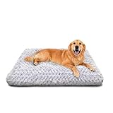 Dog Beds Large Sized Dog, Washable Durable Pet Bed, Deluxe Plush Soft & Comfortable Dog Crate Bed Pad for Large, Jumbo, Medium, Small Dogs Breeds, 35'X 23'-XL, Light Gray