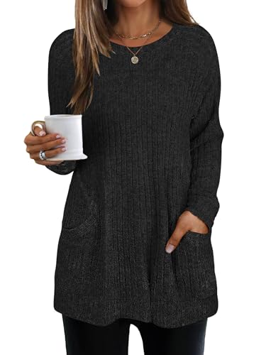 ANRABESS Shirts for Women Long Sleeve Ribbed Knit...