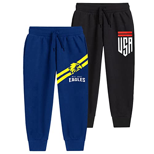 Image of Trampoline Kids Cotton Blend Trackpants Pack of 2 with Drawstrings & Ribbed Cuffs | Vibrant Printed Joggers for Boys & Girls | Soft Waistband & Side Pockets | Everyday Comfy Wear