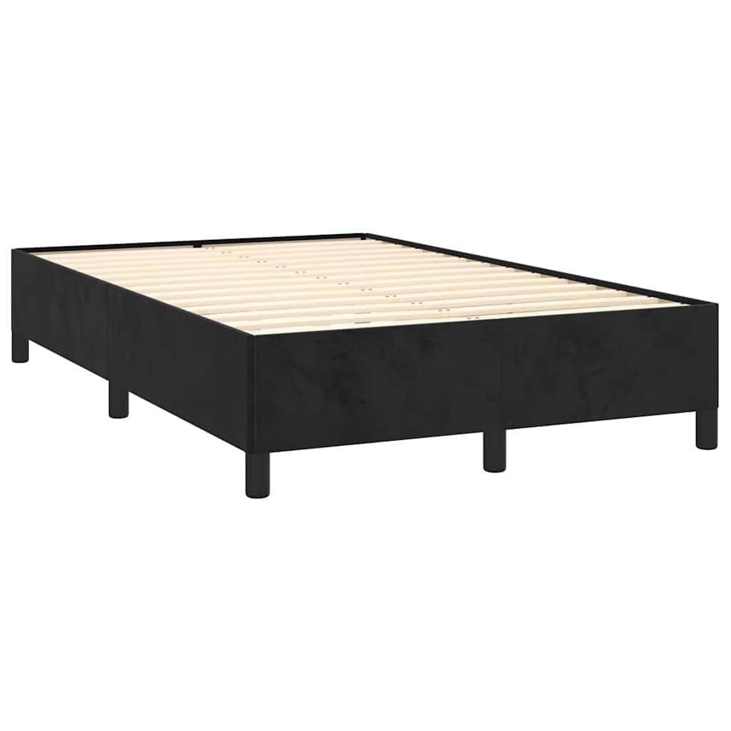 Velluto Morbido con Testiera Regolabile LED Nero 120x190 cm