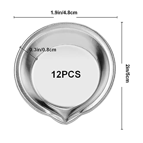 12Pcs Makeup Palette Stainless Steel Small Round Paint Tray Artist Watercolours Paint Mixing Palette Tray #TOP2