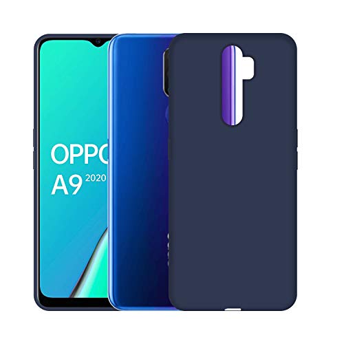 Image of Case Creation Luxurious OG Series for A5 2020 Case Cover,Anti-Dirty Slim Case Frosted Matte Cute Candy TPU Raised Bezel (Splash of Color) Back Cover for Oppo A5 2020 -Navy Electric Blue