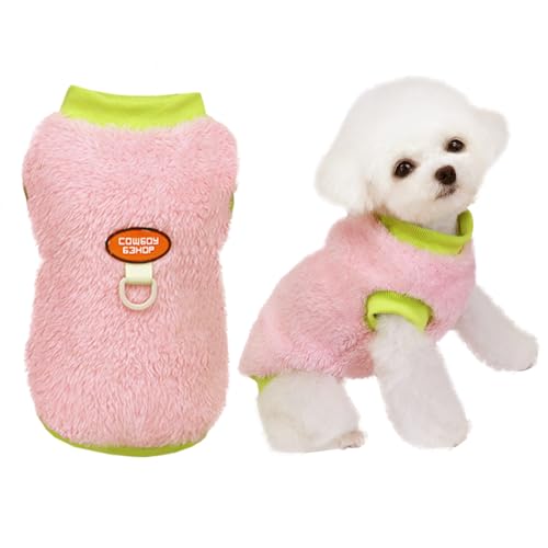 Pull pour chien qui tremble en hiver gilet polaire rose taille M pour réchauffer chat et chiot
