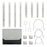 KnitPro Stelo Petite - Juego de agujas intercambiables de 5 cm y 7,5 cm, 4 tamaños de EE. UU. (0 a 2)