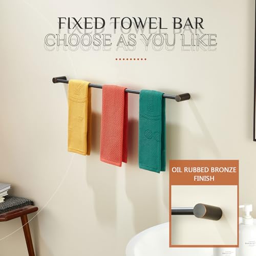 Image of KOKOSIRI Towel Bar Oil Rubbed Bronze 32'' Bath Towel Rack Holders Single Rail for Bathroom Wall Mounted Stainless Steel Bathroom Hardware, B4007ORB-L32
