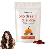 Bionelis Pumpkin Seed Oil and Saw Palmetto 3000mg, 2026 Pumpkin Seed Oil for Hair, Vegan, Favorisce la Crescita dei Capelli, 180 Capsule Softgel, Natural Ingredients, Gluten Free, for Men and Women