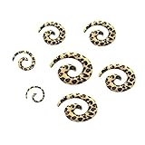 Ohrdehnung Kit Spot Gauge Kit QWERBAM UV-Acryl-Tunnel-Stecker Spiral-Schnecken-Plug Ohr-Dehnungs-Kit-Spot-Gauge-Kit-Kit-Kegel-Verjüngungen Ohrring-Messgeräte Expander Piercings (Metal Color : 10mm)