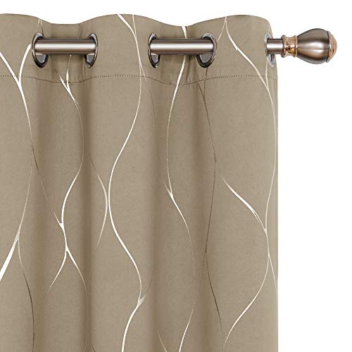 Deconovo Curtains for Living Room, Pattern Blackout Curtains 54 Inches Long