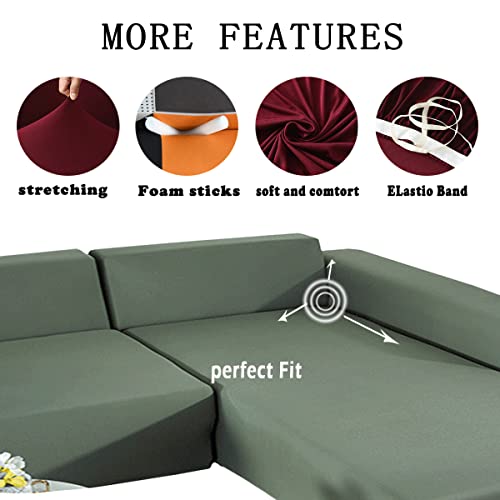 Housse de canapé extensible rouge 1 place lavable pour salon - 6