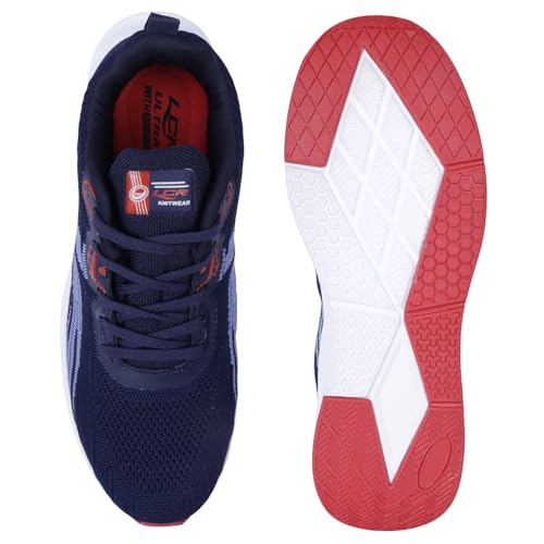 Image of Lancer Mens FLASH-10NBL-RED Navy Running Shoe, 9
