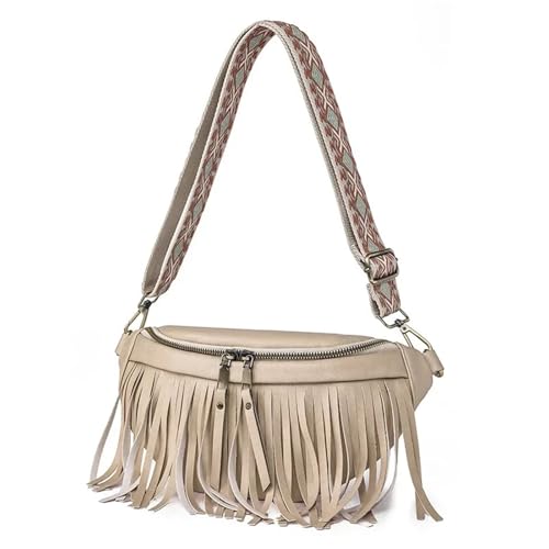 Sac bandoulière à pompons de poitrine vintage avec bandoulière réglable