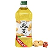 BASSO 1904-100% Pure Peanut Oil for deep frying, 67.6 fl oz (2 Liters) – Peanut oil for cooking - High Smoke Point Cooking Oil for Frying, Sautéing & Baking, Product of Italy