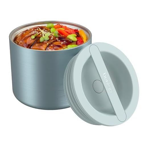 Bentgo® Stainless Insulated Food Container - Triple Layer Insulation, Leak-Proof Lid, Wide Mouth Design - Sustainable 2.4 Cup Capacity, Food-Grade Materials, Ideal for Cool or Warm Food (Aqua)