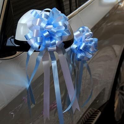 50pcs 14 Colors Lovely Baby Shower Big Pull Bow Ribbon Wedding Birthday Party Decor Gift Packing Car Door Decor Flower Ribbons (12)