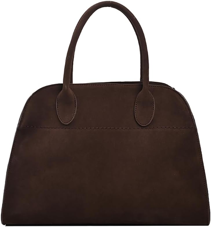 Covelin Women's Retro Suede Leather Tote Bag Ladies' Fashion Shoulder Handbag Top Handle Purse