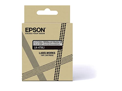 Epson LabelWorks LK-6TBJ Ruban adhésif transparent mat Noir 24 mm Compatible avec LW-C410 et LW-C611