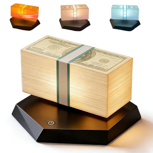 New Floating Money Lamp, Magnetic Levitation Game Cash Lamp, Magnetic Levitation Dollar Lamps with 3-Color LED Ambient Light, 360° Rotating, Desk Gadget, Memorable Gift for Men & Tech Lovers (3 color)