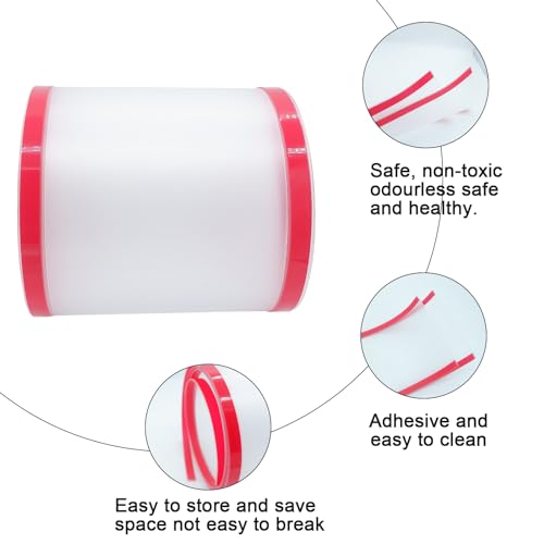 Image of 2 PCS Door Pinch Guard for Baby Proofing, Door Protector for Kids Finger Pinch Guard, Door Hinge Cover Door Jam Shield for Child Safety (Frosted 47.24 x 6.69inch), Transparent, Red