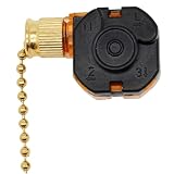 Catene per ventilatori e luci da soffitto, interruttore a catena per ventilatore da soffitto a 3 velocità, catena dorata da 8 cm per ventilatori e luci, ventilatore sostitutivo per soggiorno, camer
