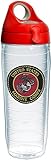 Tervis Marines - Seal Tumbler with Emblem and Red with Gray Lid 24oz Water Bottle, Clear