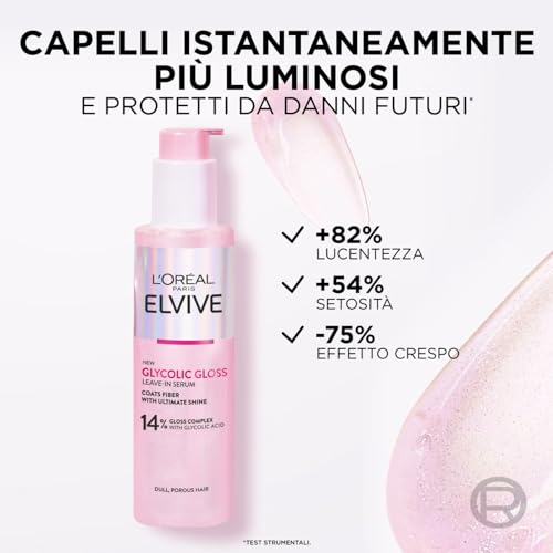 L’Oréal Paris Elseve Elvive Glicolic Gloss odżywka 150 ml + szampon 200 ml + 150 ml serum bez płukania + 200 ml 5-minutowy zabieg do laminowania włosów matowych i porowatych – 4 butelki