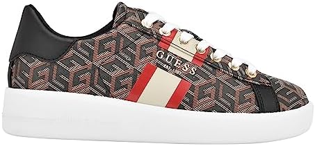 GUESS Women's REYHANA Sneaker, Black Multi 007, 9 | Image 4