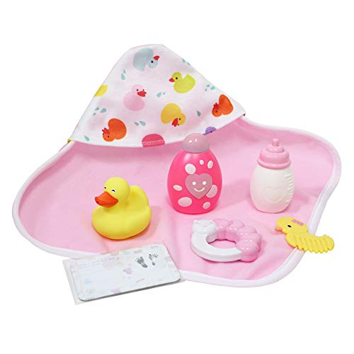 JC Toys - La Newborn | 10 piece Layette Deluxe Bathtub Gift Set | 12.5" Life-Like Vinyl Newborn Doll with Accessories | Pink | Waterproof | Ages 2+ (18370)