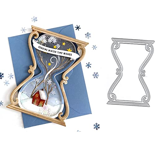 Time Hourglass Metall-Stanzformen, Weihnachtszeit, Sanduhr-Shaker, Stanzschablonen für DIY, Scrapbooking, Karten, dekorative Prägepapier-Stanzformen für Scrapbooking, Kartenherstellung