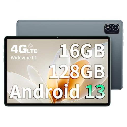 TECLAST P40HD Android 13 16GB RAM+128GB ROM（1TB TF）Tablet 10 Zoll, 4G LTE+5G WLAN, Unisoc Octa-Core CPU, 1920x1200FHD, 5MP+13MP, Type-C/Bluetooth5/Google GMS/5-Modes GPS/Widevine L1/3.5MM Audio[2023]