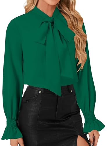 Image of LYANER Women's Bow Tie Neck Business Work Blouse